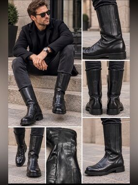 *Corbin - Black Leather Men's Boots